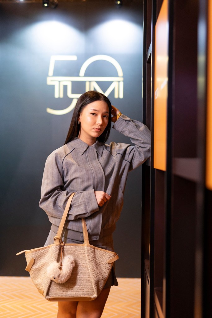 Venice Min with the Georgica Lima Medium Tote in Sand and Alpaca Bag Charm