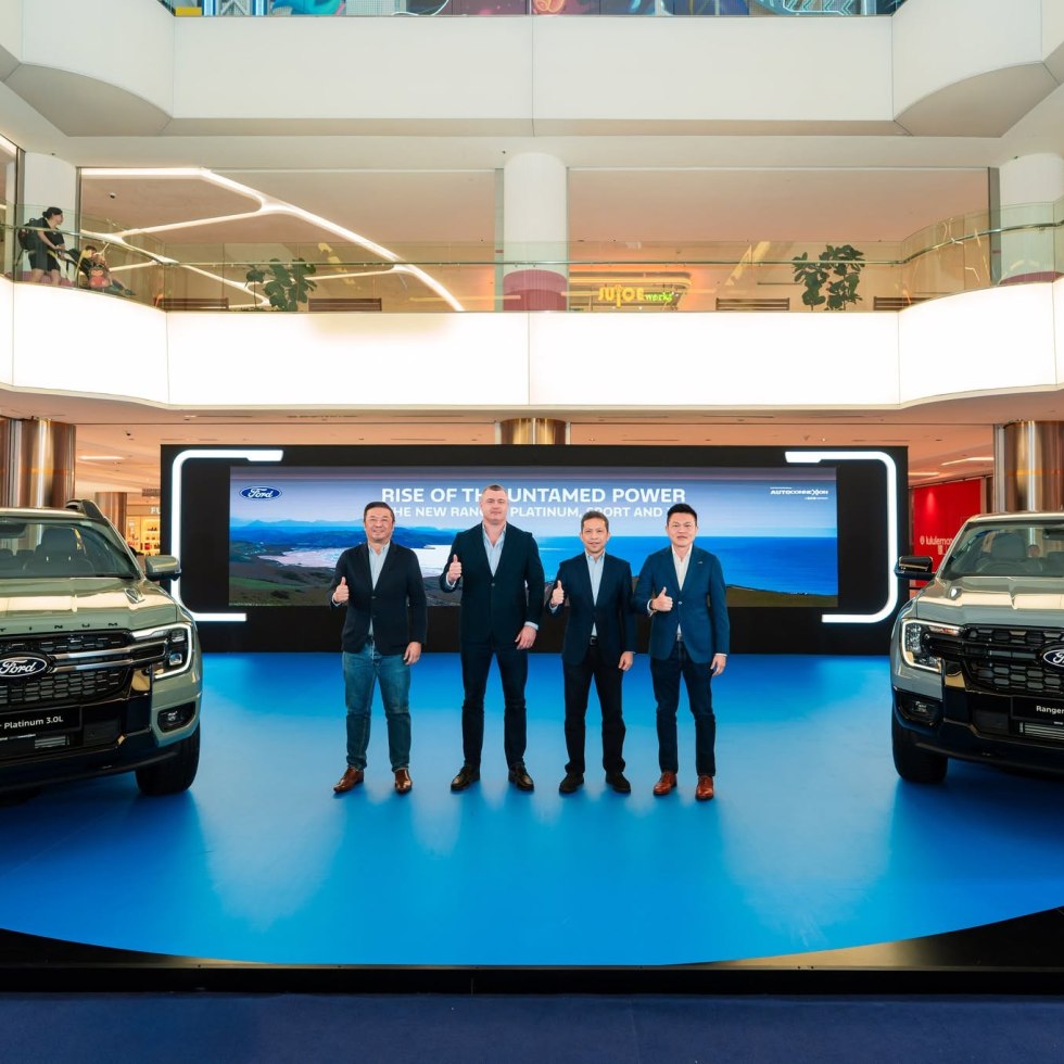 (From left) Vi Thim Juan, Managing Director of Retail and Distribution, Sime Motors; Thomas Dixon, Country Manager, Ford APDM; Turse Zuhair, Managing Director, Auto ConneXion; and Jeffrey Gan, Managing Director, Southeast Asia, Sime Motors at the official unveiling of the new Ford Ranger variants, marking a major expansion of Ford's Pick-up line-up in Malaysia.